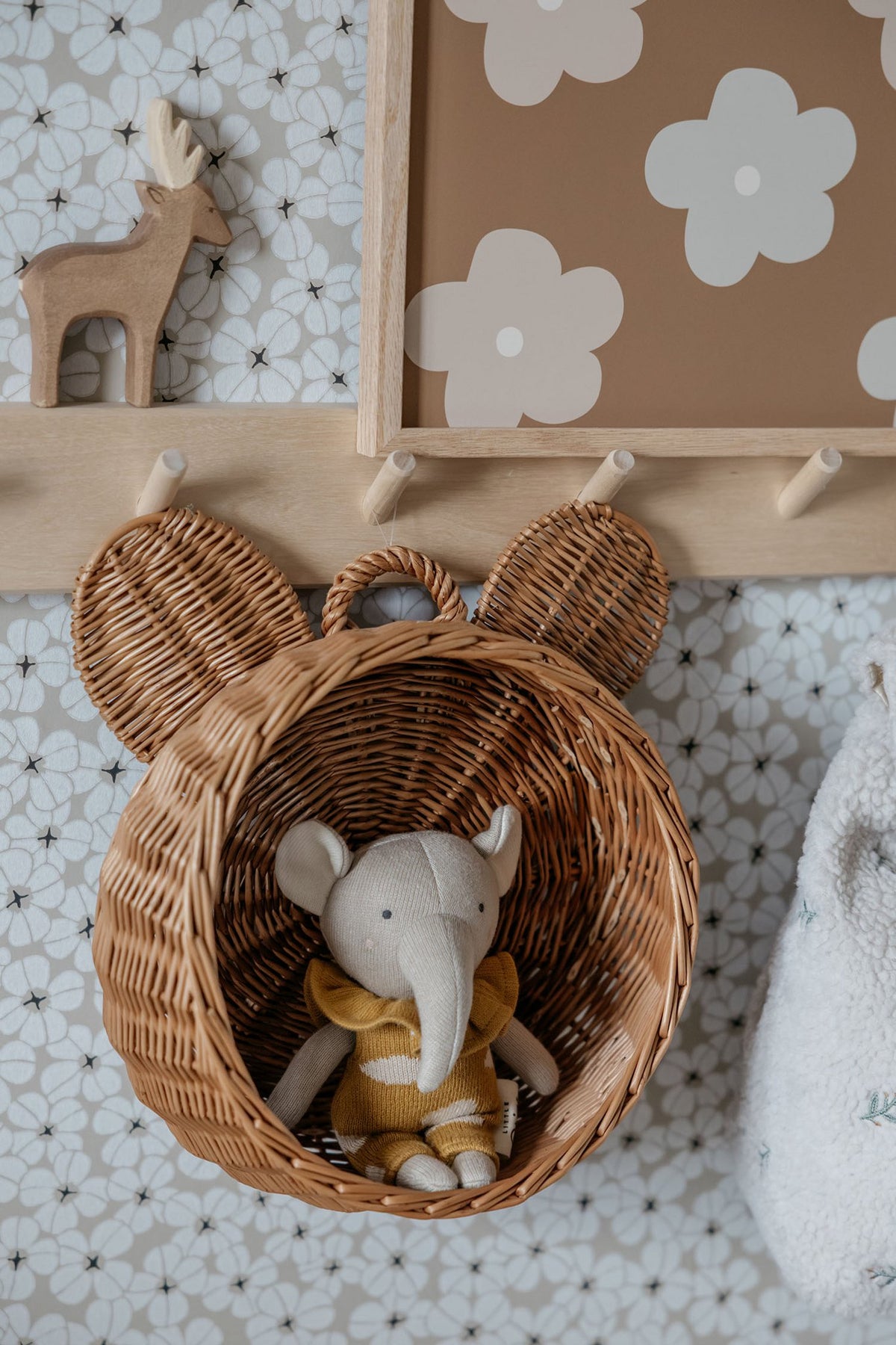 Gebreide speelgoed, babycadeau, olifant Juno