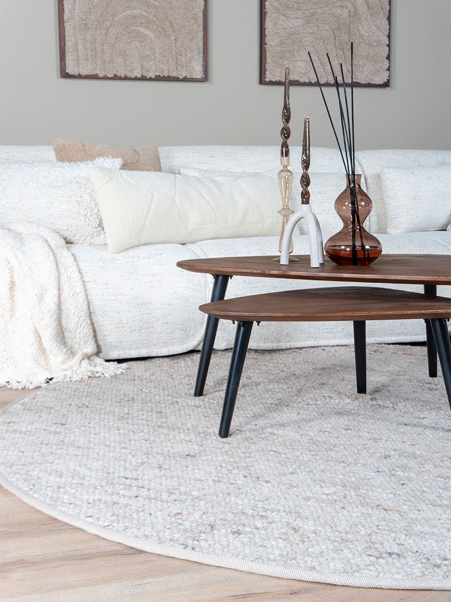Vloerkleed Stone Donker Beige 417 - Rond ø160 cm