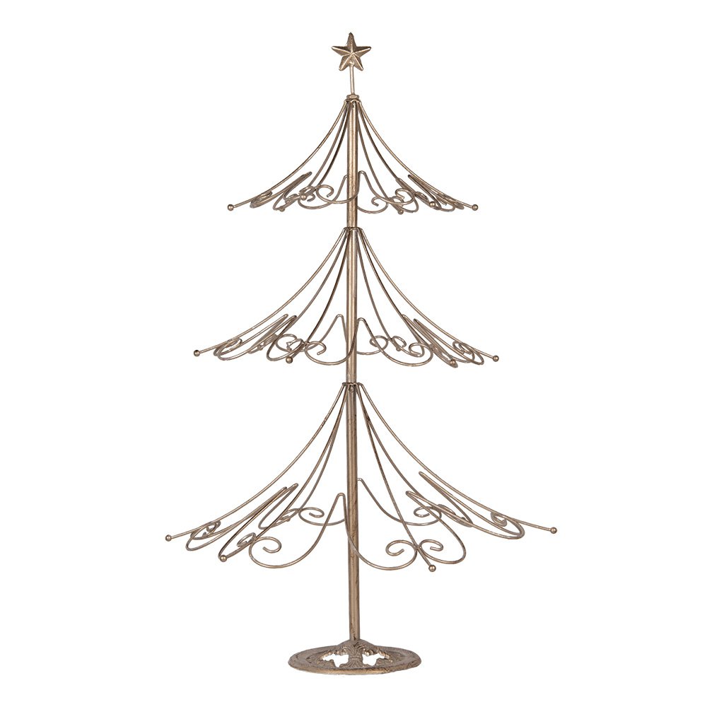 Kerstdecoratie Beeld Kerstboom Ø 46x75 cm Goudkleurig Metaal