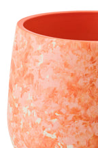 J-Line bloempot - keramiek - oranje/wit - S