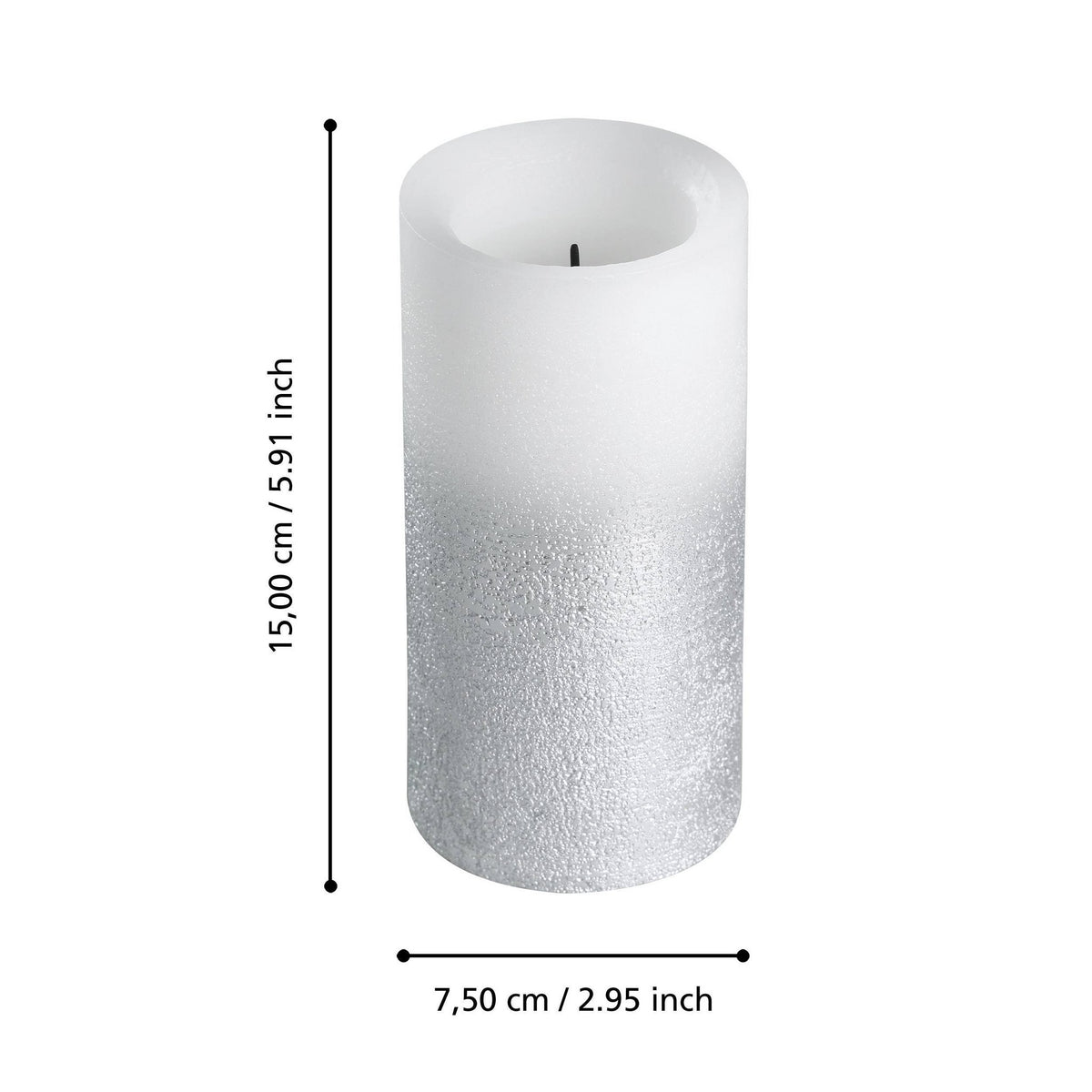 LED Kaars Amboriala Zilver 8x15 cm