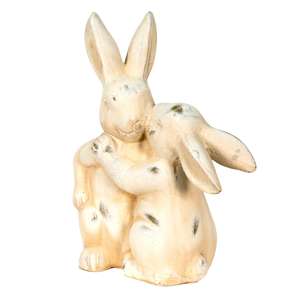 Beeld Konijn 20x10x25 cm Beige Keramiek