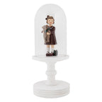 Glazen Stolp Ø 14x34 cm Wit Hout