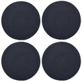Eettafelmatten – geribbeld katoen – 32 cm rond, set van 4