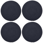 Eettafelmatten – geribbeld katoen – 32 cm rond, set van 4