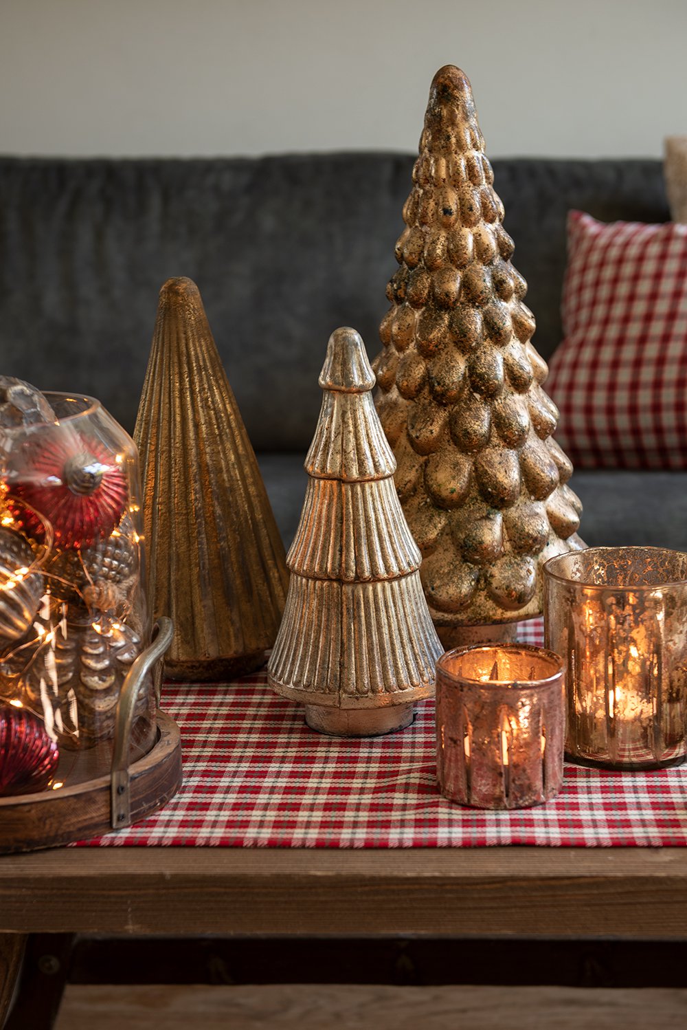 Kerstdecoratie Kerstboom 32 cm Goudkleurig Glas Kerstboom