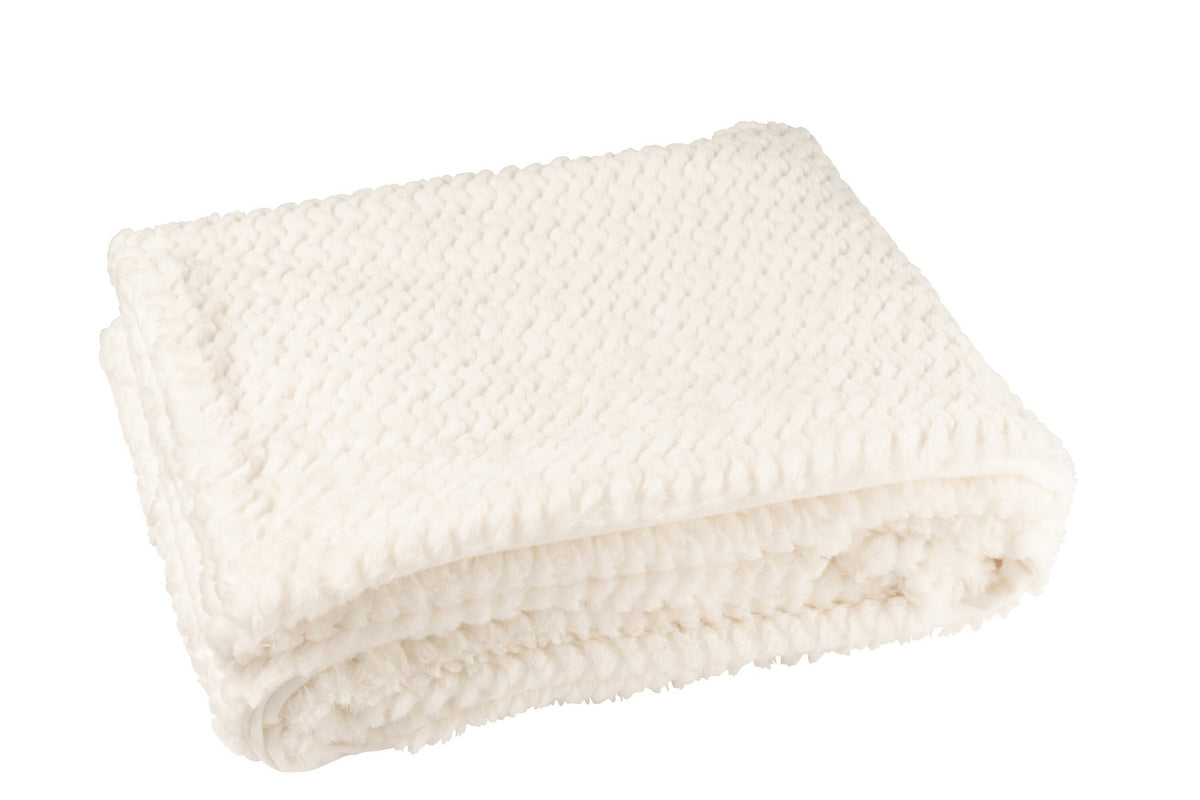 J-Line deken - polyester - wit
