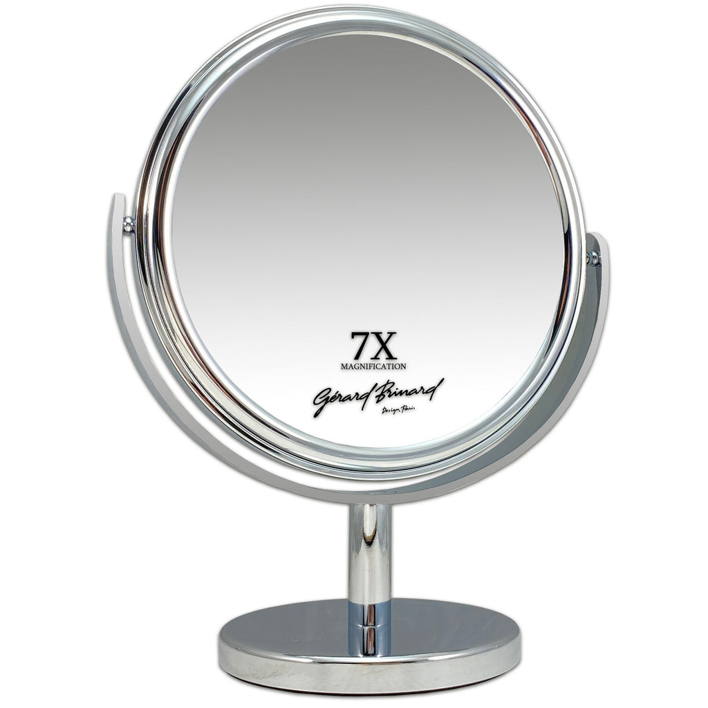 Metalen make-up spiegel groot 25CM Ø 7X vergroting