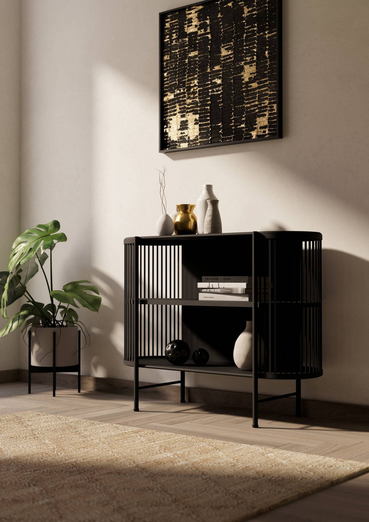 Dressoir Dinsor zwart 100x35x78cm