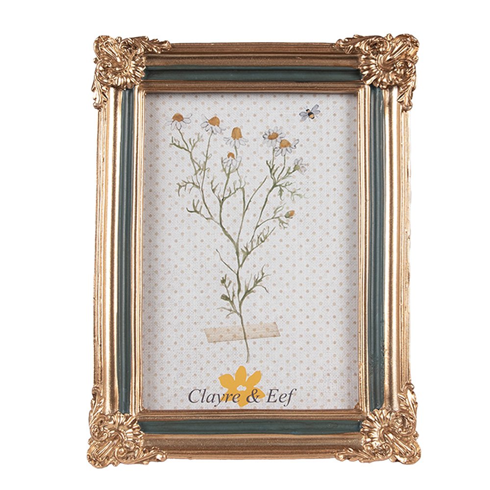 Fotolijst 10x15 cm Goudkleurig Groen Polyresin Fotokader