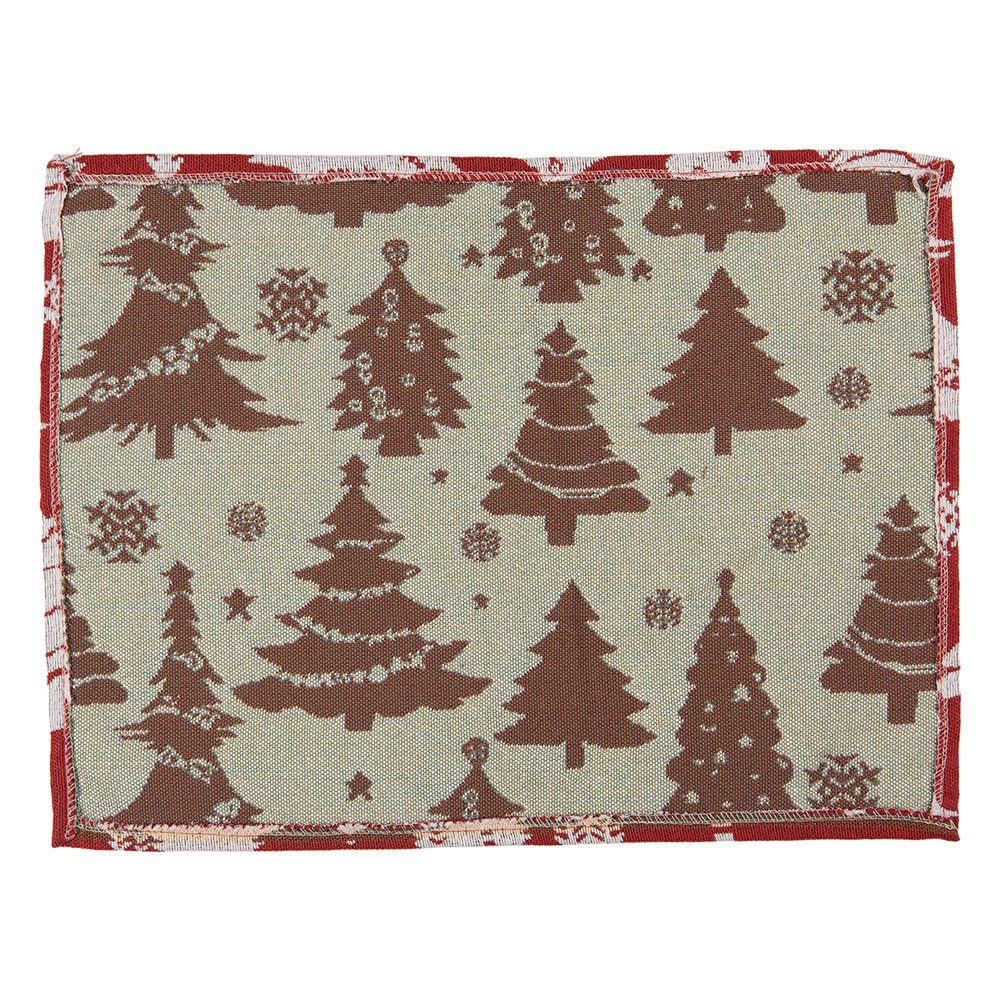 Placemats Set van 6 33x45 cm Rood Polyester