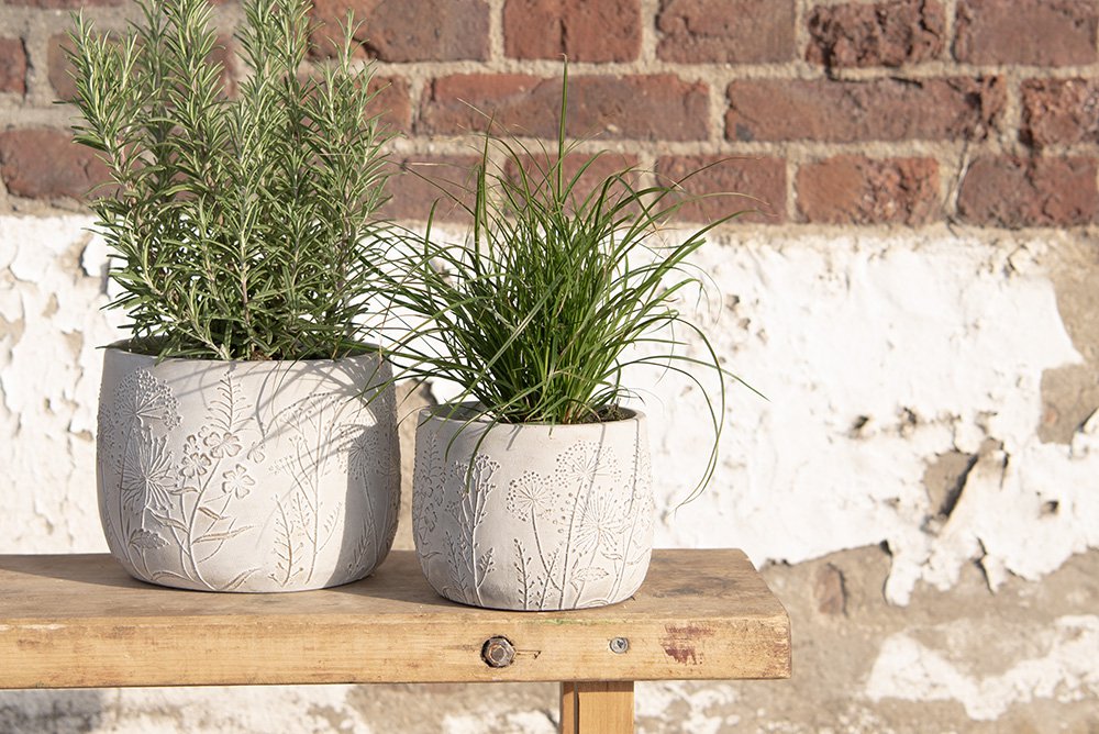 Bloempot Ø 14x11 cm Beige Steen Plantenpot