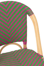 J-Line stoel Ego - riet - roze/groen