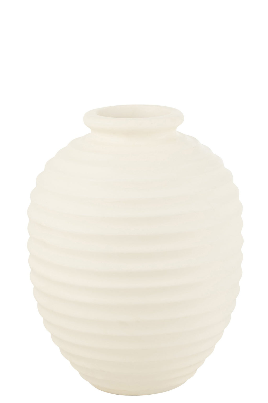 J-Line bloempot Ovaal Terracotta - keramiek - wit - large - 66 cm hoog