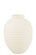 J-Line bloempot Ovaal Terracotta - keramiek - wit - large - 66 cm hoog