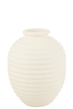 J-Line bloempot Ovaal Terracotta - keramiek - wit - large - 66 cm hoog