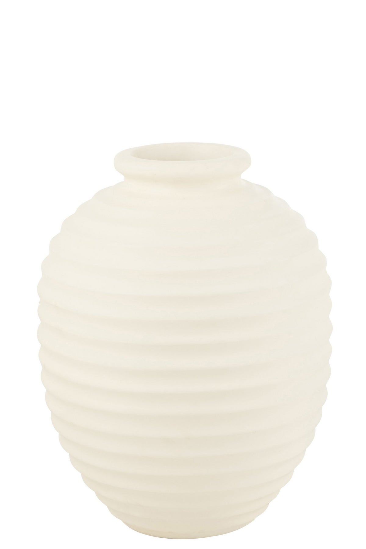 J-Line bloempot Ovaal Terracotta - keramiek - wit - large - 66 cm hoog