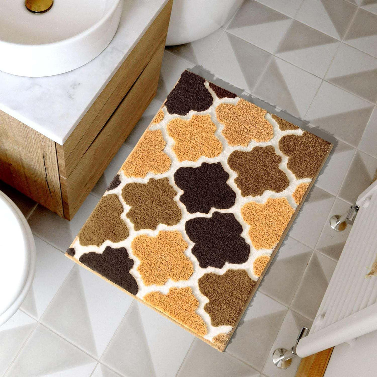 Beige Ellipse Superzachte antislip 2000 GSM Superabsorberende microvezelmat 40x60 cm, verpakking van 1 | Badkamer keukendeur vloermat