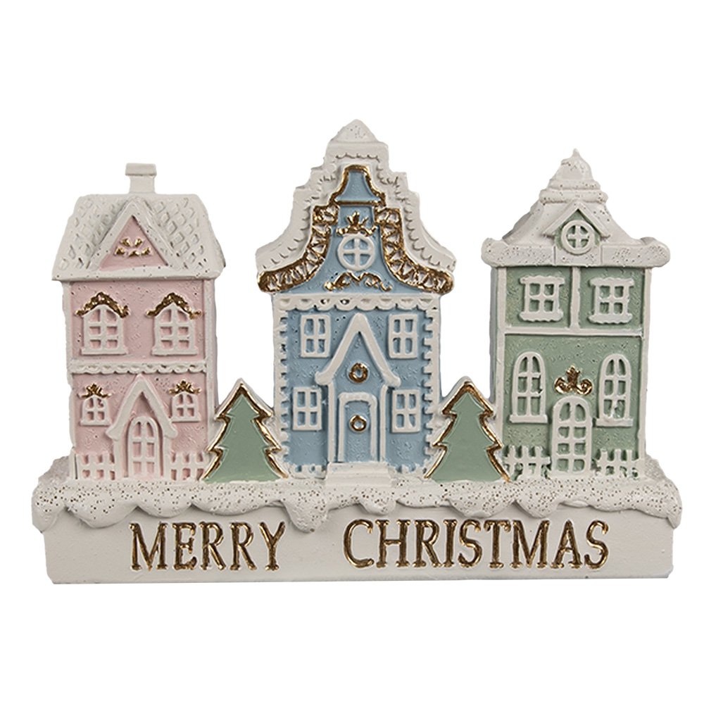 Gingerbread house 13x4x10 cm Wit Polyresin Peperkoekhuisje