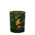 *Theelichthouder veren groen medium 10cm*