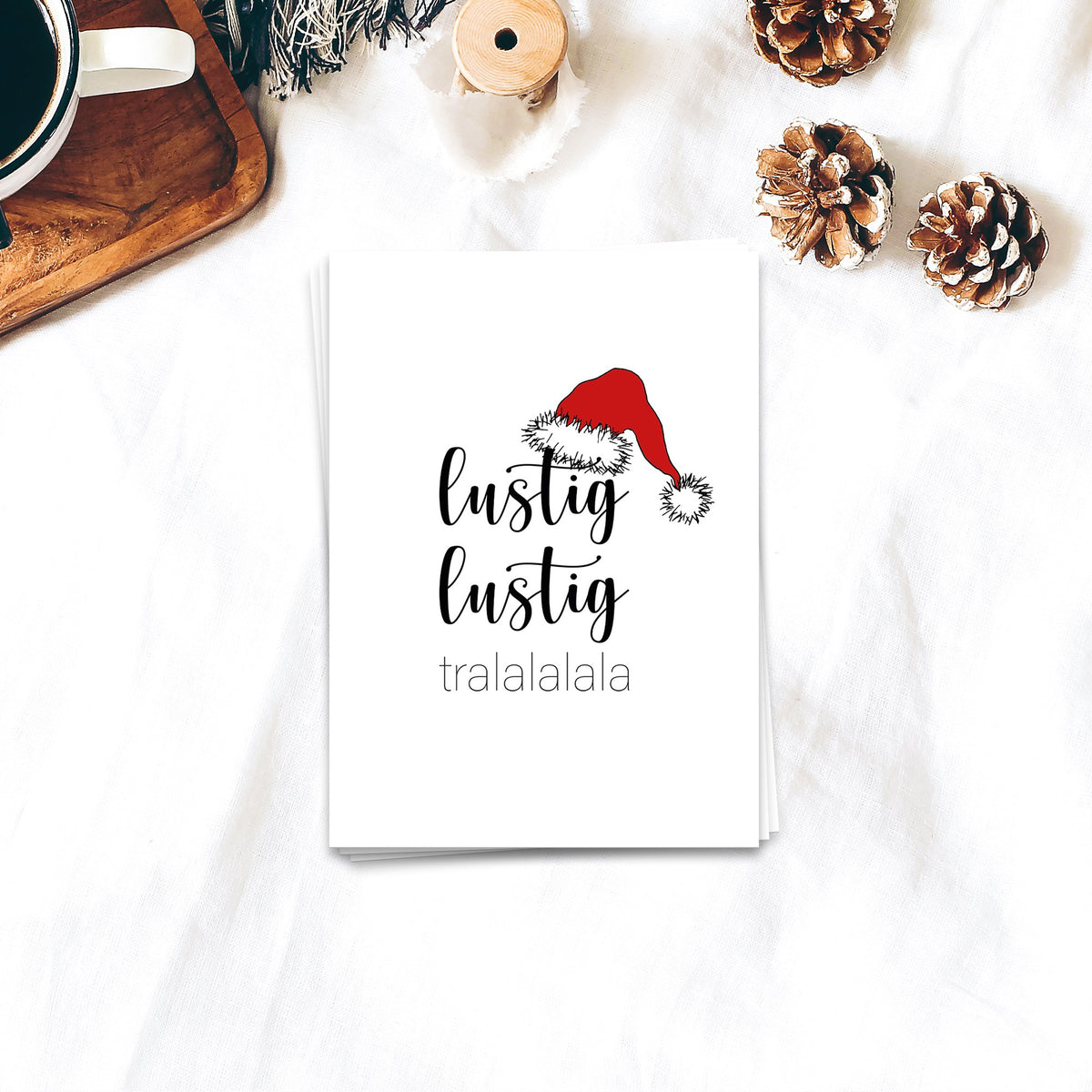 Grappig, grappige tralalalala - kerstkaart 10 set