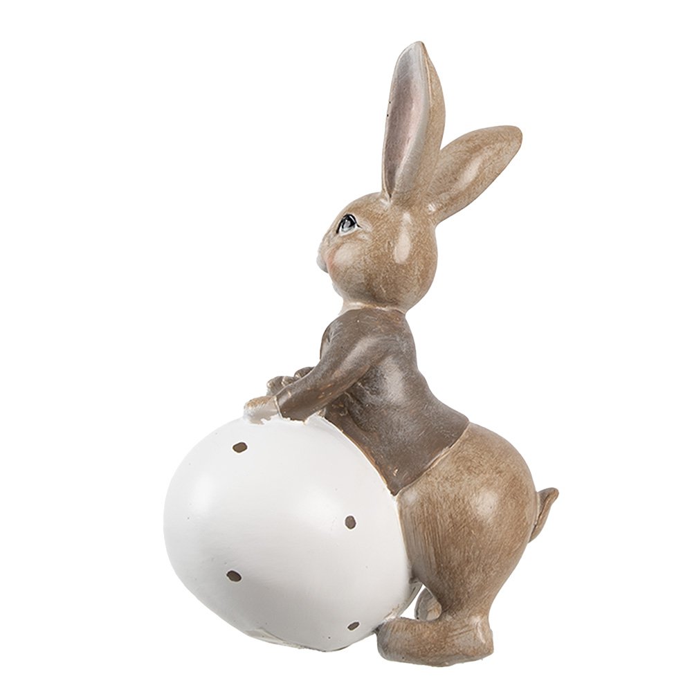 Decoratie Beeld Konijn 17 cm Beige Kunststof