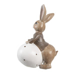 Decoratie Beeld Konijn 17 cm Beige Kunststof