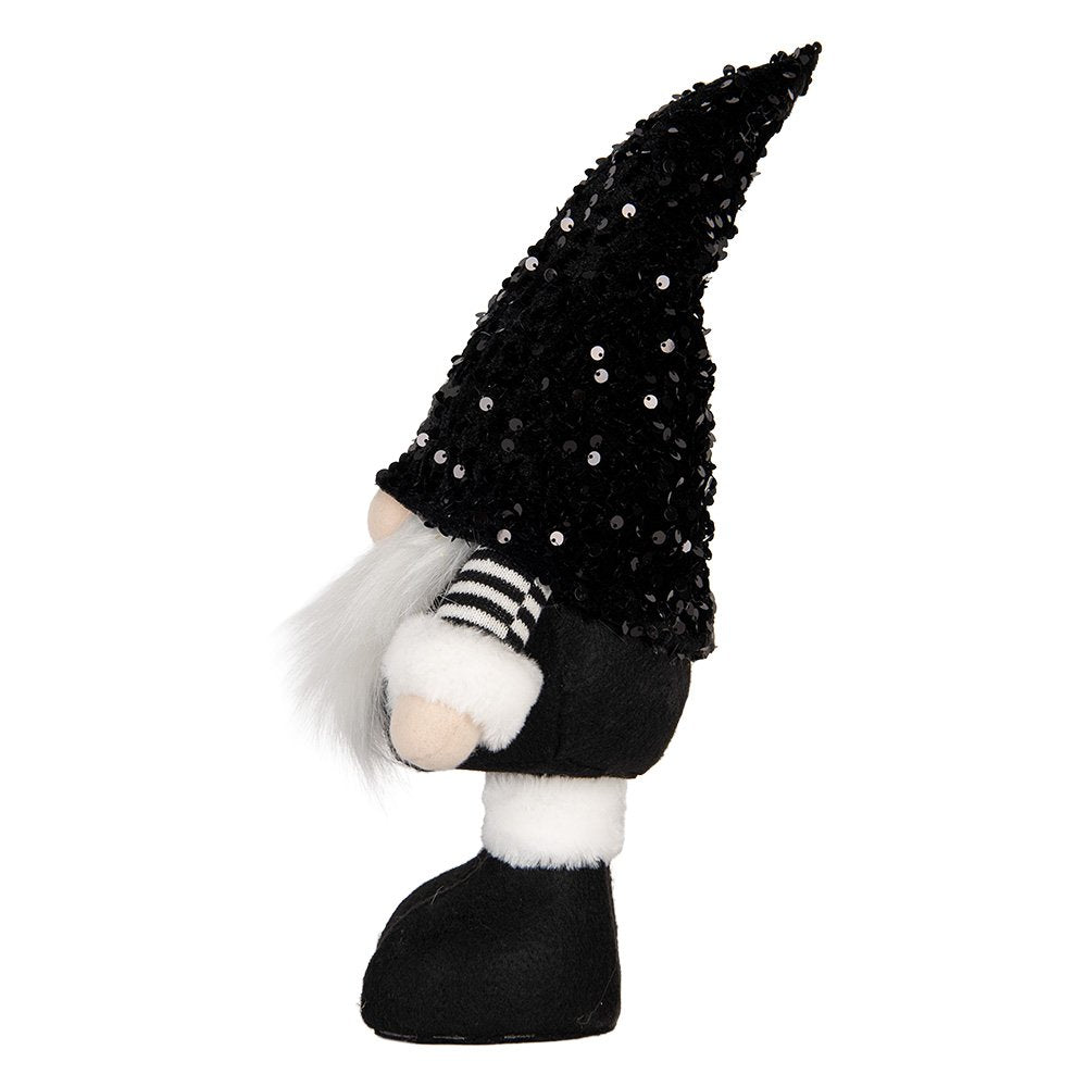 Kerstdecoratie met LED-verlichting Kabouter 10x15x38 cm Zwart Synthetisch