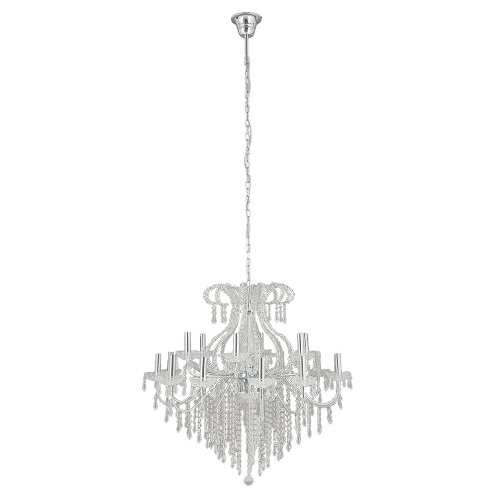 Kroonluchter Ø 85x71 cm Zilverkleurig IJzer Hanglamp