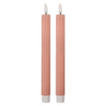 LED Dinerkaarsen set van 2 Ø 2x25 cm Roze Wax
