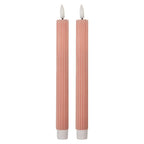LED Dinerkaarsen set van 2 Ø 2x25 cm Roze Wax