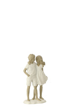 J-Line decoratie Kinderen Jongen + Meisje - polyresin - wit/grijs