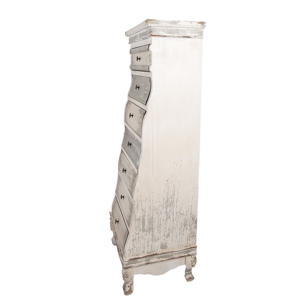 Ladekast 56x43x145 cm Wit Grijs Hout