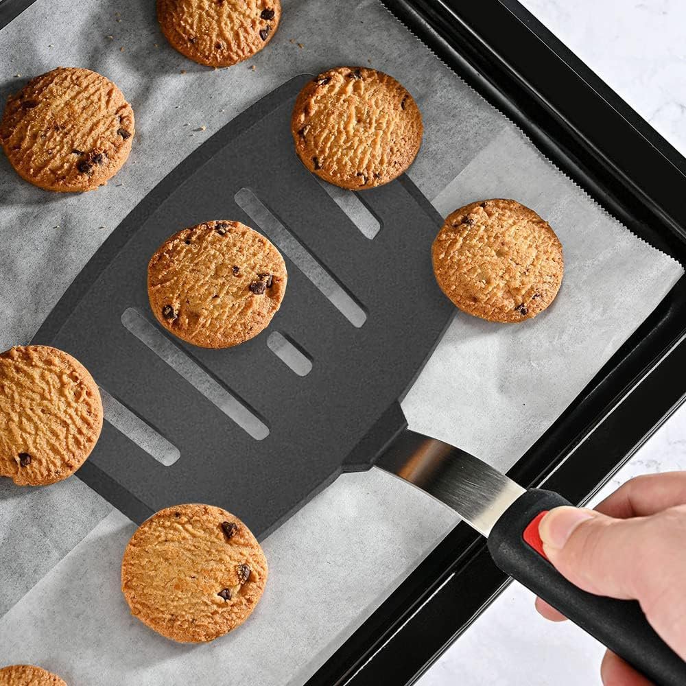 Siliconen spatel – Flipper voor koken en bakken – Anti-aanbaklaag, hittebestendig – Brede gleuf, enkele eenheid