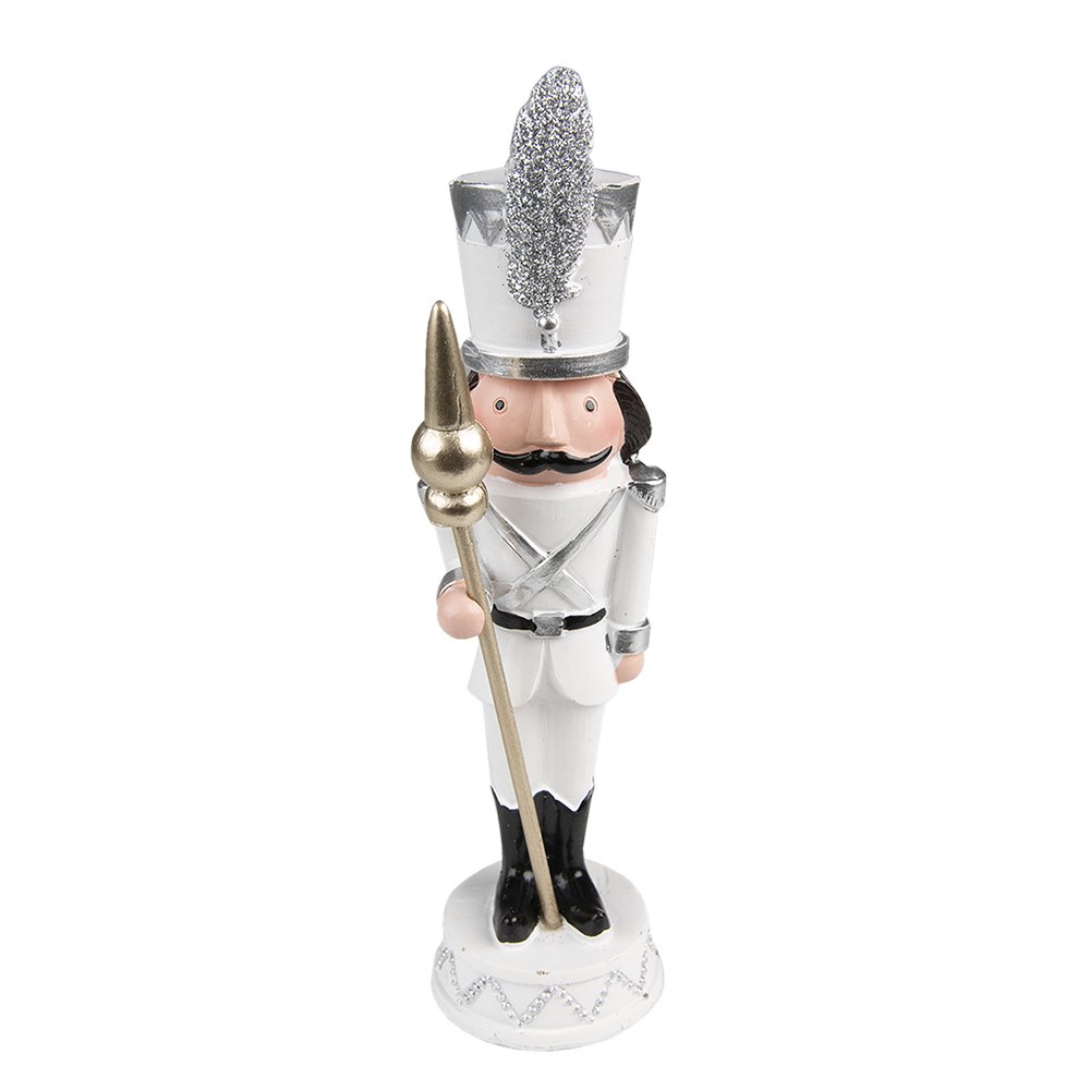 Beeld Notenkraker 18 cm Wit Kunststof Kerstdecoratie