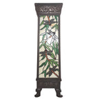 Zuil Tiffany 30x30x100 cm Beige Groen Glas Libelle Bureaulamp Tiffany