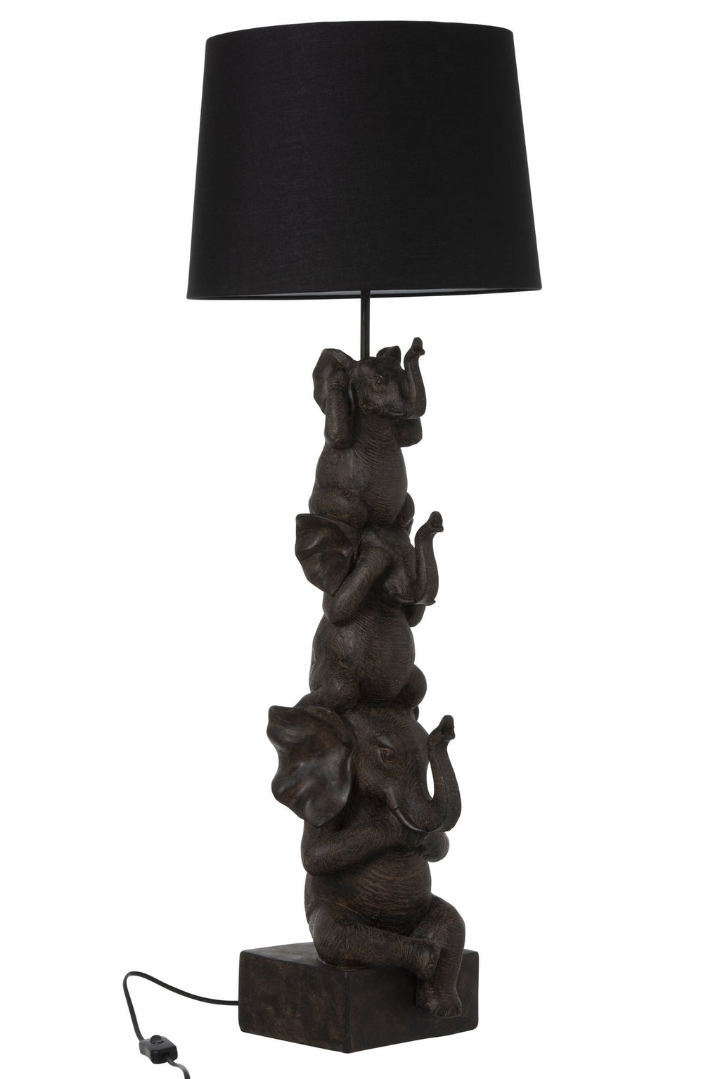 J-Line lamp 3 Olifanten - polyresin - bruin