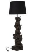 J-Line lamp 3 Olifanten - polyresin - bruin