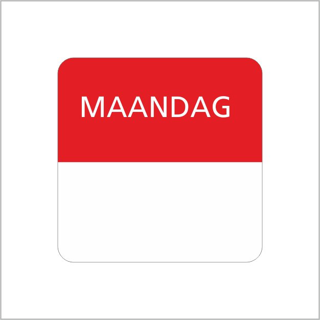 Maandag- etiket - 500 stuks