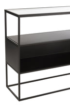 J-Line Console Vierkant Metaal/Glas Zwart