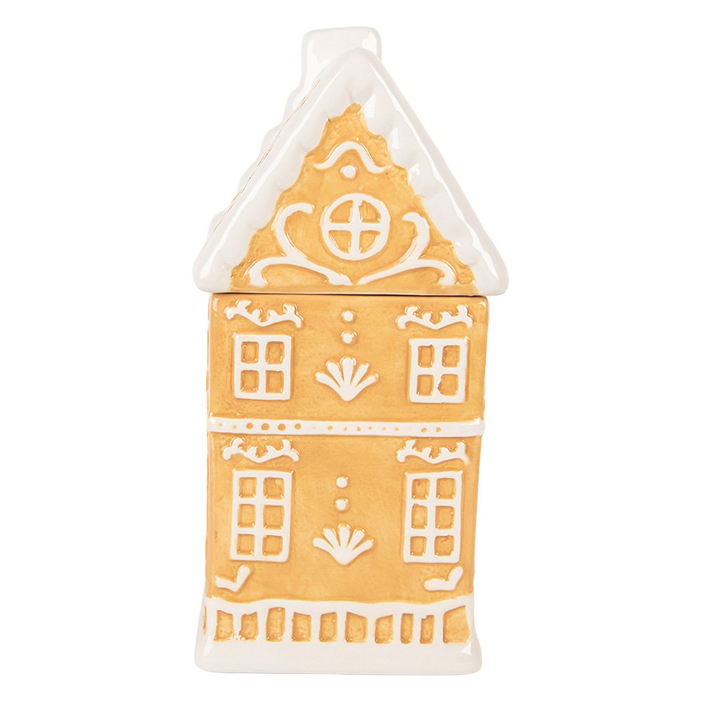Voorraadpot Deksel Gingerbread house 13x11x24 cm Bruin Keramiek