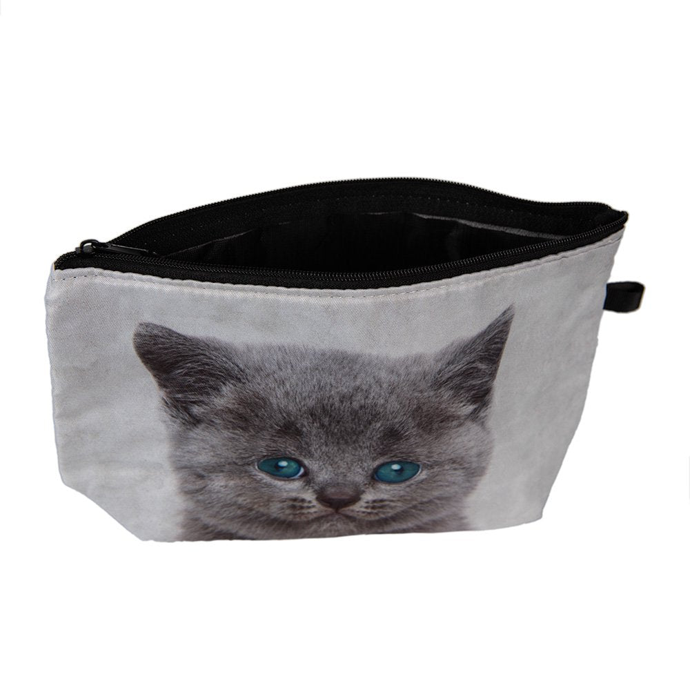 Toilettas Dames 22x13x18 cm Grijs Polyester Kat