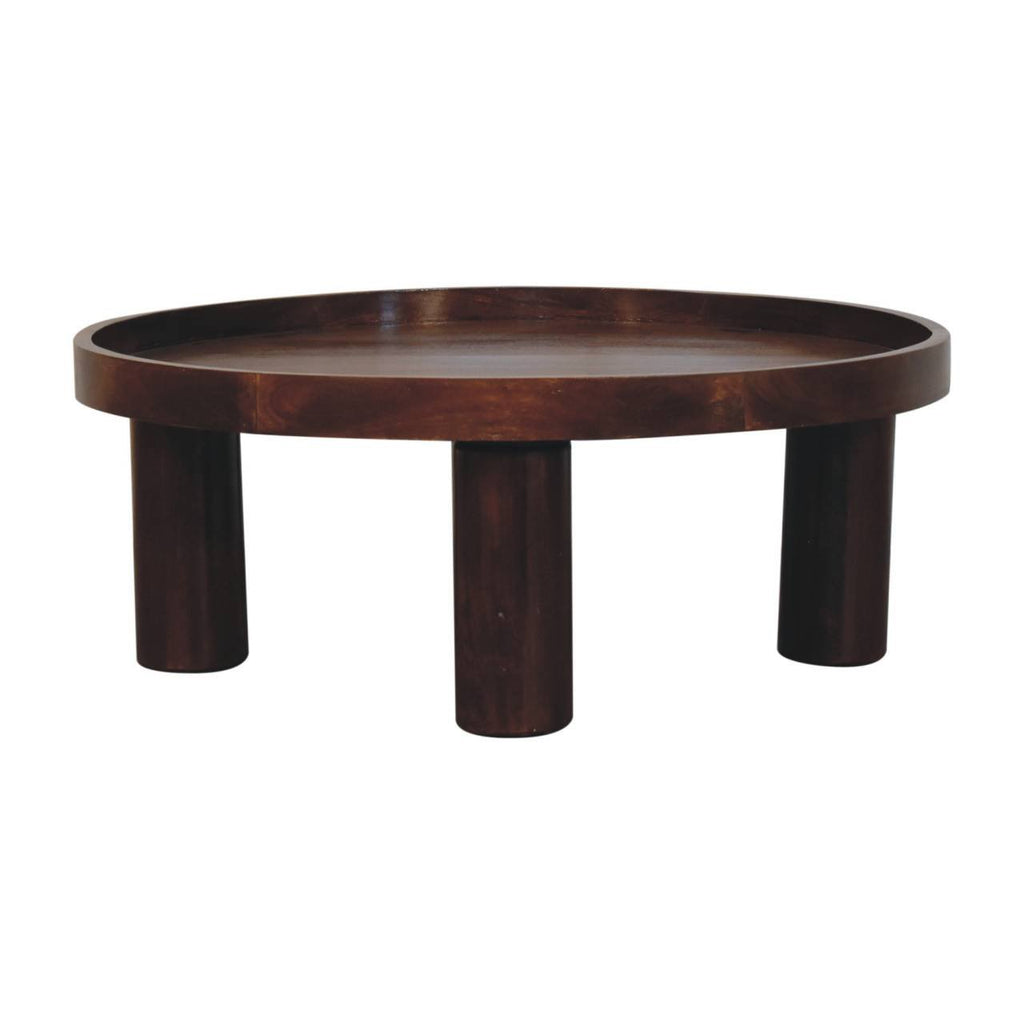 Massief houten Crescent Kastanje salontafel, bruin