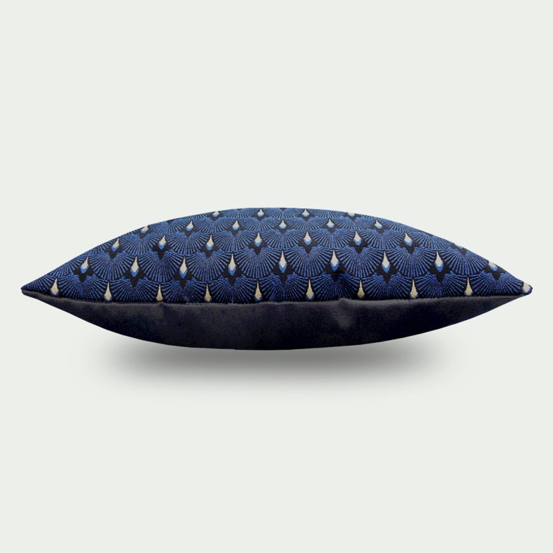 250 Pillow Jacquard Fan Blue gold 50x50