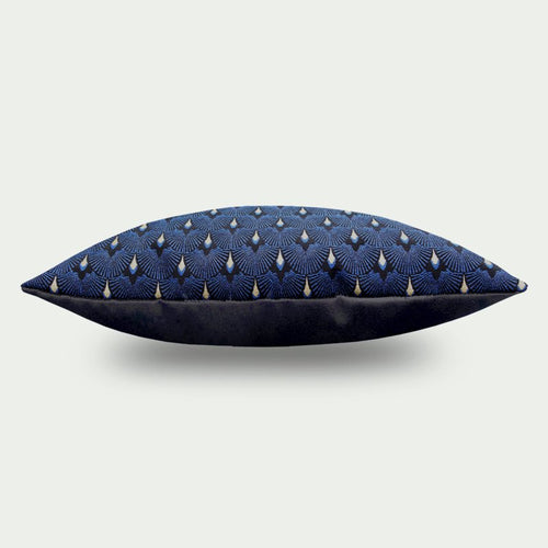 250 Pillow Jacquard Fan Blue gold 50x50