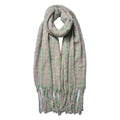 Wintersjaal Dames 40x185 cm Groen Beige Acryl Sjaal