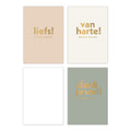 Basics text minikaartjes - Mix 30 stuks - natural