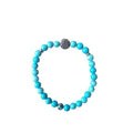 Dames armband Turquoise 6 mm met Flower of Life kraal
