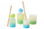 J-Line geurstokjes Oasis - Spring Ivy & Nerolia - glas - blauw - L