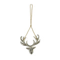 Hanger rendierkop metaal 9x9x2cm zilver